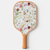 Boho Wilde Bloem Waterverf Lente Bloem Pickleball Paddle (Achterkant)