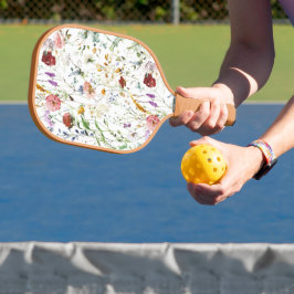 Boho Wilde Bloem Waterverf Lente Bloem Pickleball Paddle