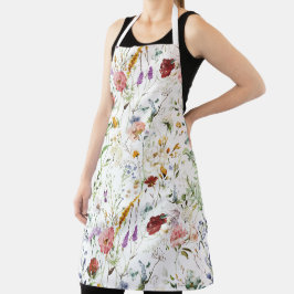 Boho Wilde Bloem Waterverf Lente Bloem Schort