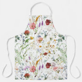 Boho Wilde Bloem Waterverf Lente Bloem Schort (Voorkant)