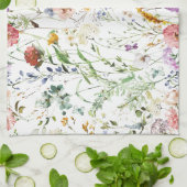 Boho Wilde Bloem Waterverf Lente Bloem Theedoek (Gevouwen)