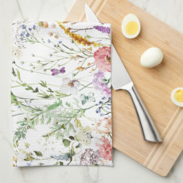 Boho Wilde Bloem Waterverf Lente Bloem Theedoek