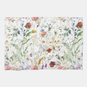 Boho Wilde Bloem Waterverf Lente Bloem Theedoek (Horizontaal)