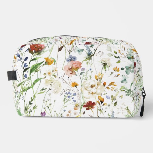 Boho Wilde Bloem Waterverf Lente Bloem Toilettasje (Voorkant)