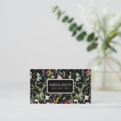 Boho Wilde Bloem Waterverf Lente Bloem Visitekaartje (Staand voorkant)