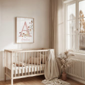 Boho Wilde Bloem Waterverf Meisjesnaam Poster