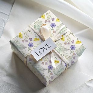 Boho Wilde Bloem Waterverf Patroon Inpakpapier Vel