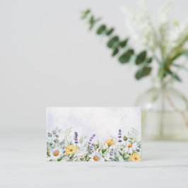 Boho Wilde Bloem Waterverf Persoonlijke Trouwdag Plaatskaartje