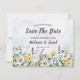 Boho Wilde Bloem Waterverf Persoonlijke Trouwdag Save The Date