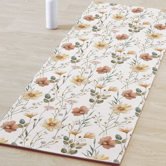 Boho Wilde Bloem Waterverf Yogamat