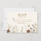 Boho Wilde Bloem Wilde Bloemen Bloemstuk Bruiloft RSVP Kaartje (Voorkant)