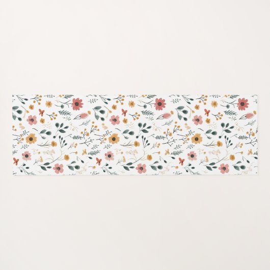 Boho Wilde Bloem Yogamat (Achterkant (horizontaal))