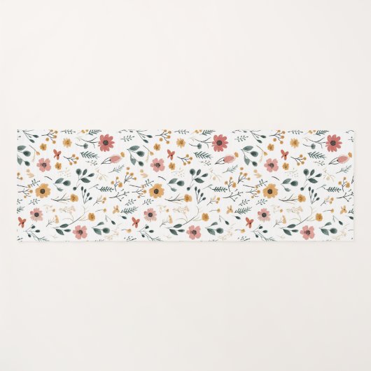 Boho Wilde Bloem Yogamat (Voorkant (horizontaal))