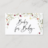Boho Wilde Bloemboeken voor Baby Kaart Visitekaartje (Voorkant)