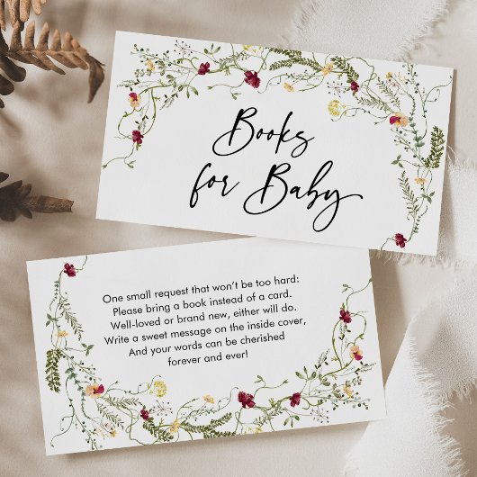 Boho Wilde Bloemboeken voor Baby Kaart Visitekaartje