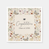 Boho Wilde Bloemen Afstuderen Servet (Voorkant)