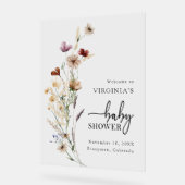 Boho Wilde Bloemen Baby Shower Acryl Bord (Hoek)
