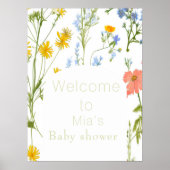 Boho wilde bloemen Baby shower Poster (Voorkant)