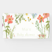 Boho wilde bloemen Baby shower Spandoek (Horizontaal)