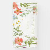 Boho wilde bloemen Baby shower Spandoek (Verticaal)