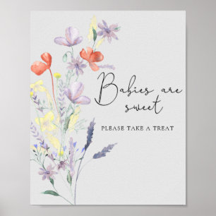 Boho wilde bloemen - Baby's zijn lief Poster