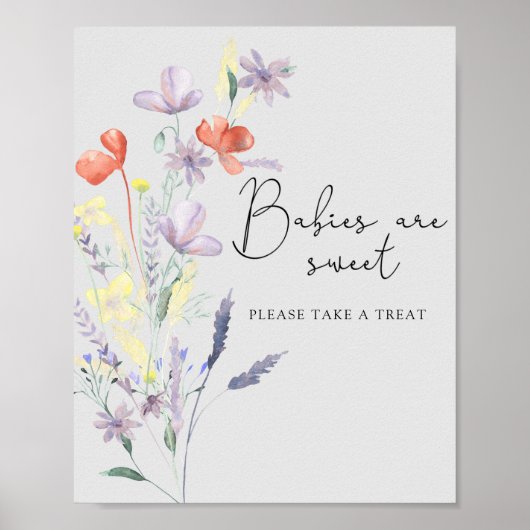 Boho wilde bloemen - Baby's zijn lief Poster (Voorkant)