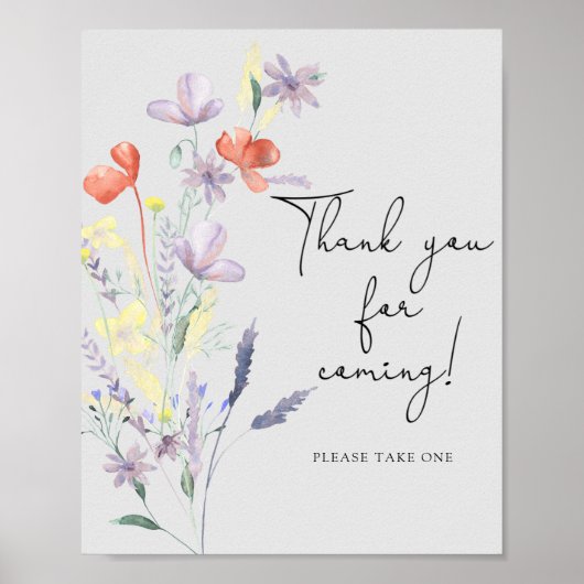 Boho wilde bloemen \ Bedankt voor uw komst Poster (Voorkant)