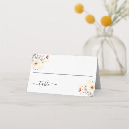 Boho Wilde Bloemen Beige Terracotta Trouwfeest Plaatskaartje