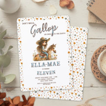 Boho Wilde Bloemen Blue Jean Paard Meisje Verjaard