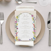 Boho Wilde Bloemen Boog Bruiloft Menu
