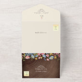 Boho Wilde Bloemen Bos Bruiloft All In One Uitnodiging (Buitenkant)
