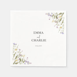 Boho wilde bloemen Botanische bruiloft Papier serv Servet