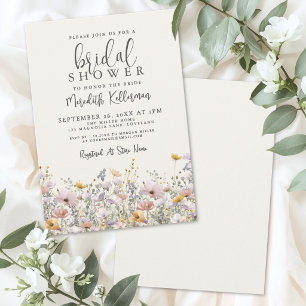 Boho Wilde Bloemen Bruidsdiner Kaart
