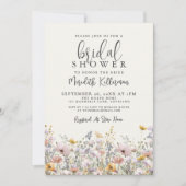 Boho Wilde Bloemen Bruidsdiner Kaart (Voorkant)