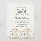 Boho Wilde Bloemen Bruidsdouche Kaart (Voorkant)