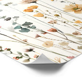 Boho Wilde Bloemen Bruidsdouche Poster (Hoek)