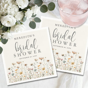 Boho Wilde Bloemen Bruidsdouche Servet