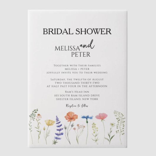 Boho Wilde Bloemen Bruidsdouche Uitnodiging (Voorkant)