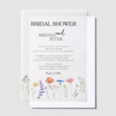 Boho Wilde Bloemen Bruidsdouche Uitnodiging (Offset)