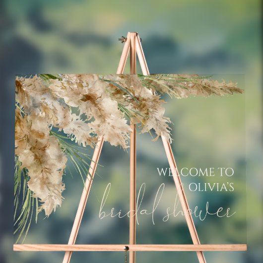 Boho wilde bloemen bruidsfeest acryl welkomstbord acryl bord (Neutraal)