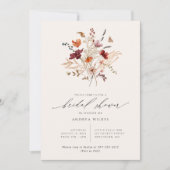 Boho Wilde Bloemen Bruidsfeest Kaart (Voorkant)