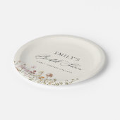 Boho Wilde Bloemen Bruidsfeest Tuin Script Papieren Bordje (Gekanteld)