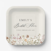 Boho Wilde Bloemen Bruidsfeest Tuin Script Papieren Bordje (Voorkant)