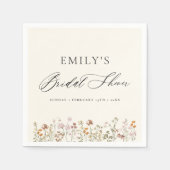 Boho Wilde Bloemen Bruidsfeest Tuin Script Servet (Voorkant)