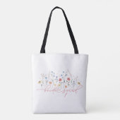 Boho Wilde Bloemen Bruidsmeisjes Bende Tote Bag (Achterkant)