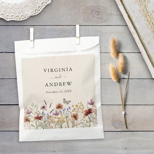 Boho Wilde Bloemen Bruiloft Bedankzakje