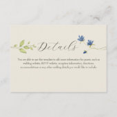Boho Wilde Bloemen Bruiloft Details Informatiekaartje (Voorkant)