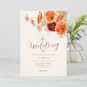 Boho Wilde Bloemen Bruiloft Kaart (Staand voorkant)