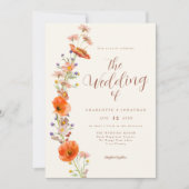 Boho Wilde Bloemen Bruiloft Kaart (Voorkant)