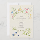 Boho Wilde Bloemen Bruiloft Kaart (Voorkant)